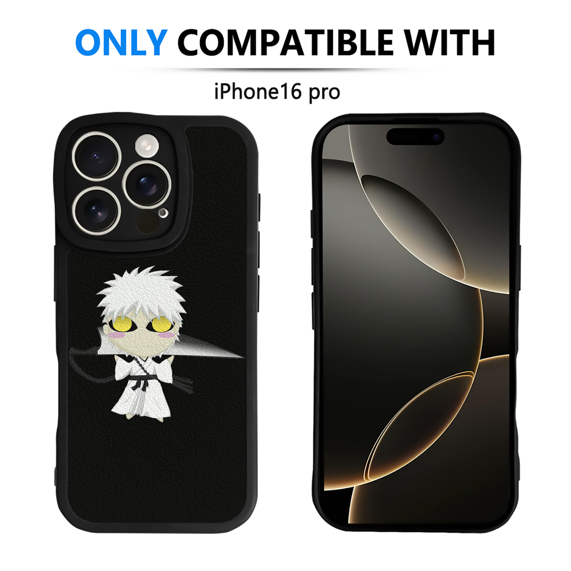 ブリーチ 黒崎一護（くろさき いちご）BLEACH Kurosaki Ichigo 【iPhone 16シリーズ対応】シリコンスマホケース（レザー調） 材質：シリコン